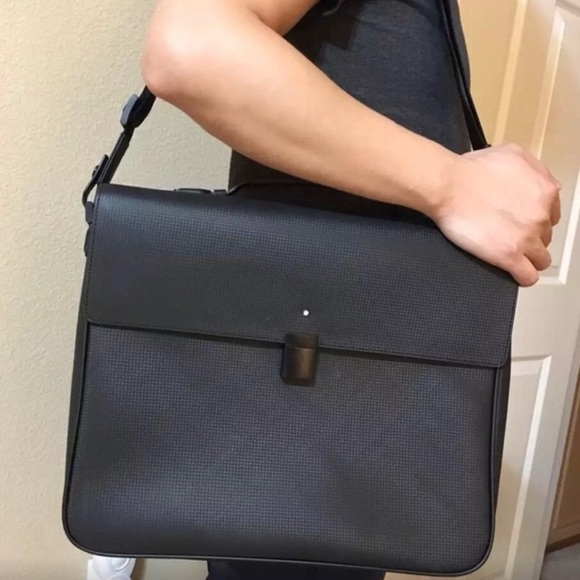 Mont Blanc Men’s Business Bag Brief Case with straps - Picture 2 of 7